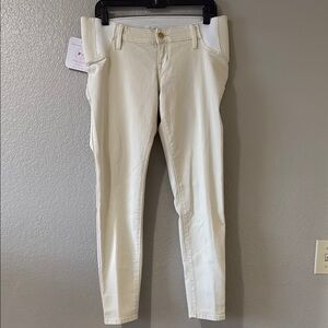 Isabel Maternity Cream Skinny Jeans, 6